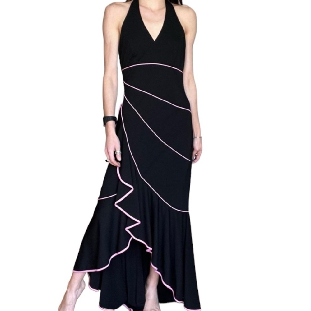 VTG 90s Blondie Nites by Jaslene halter dress sz 3‎